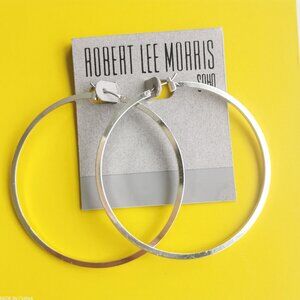 ROBERT LEE MORRIS Elegant Silver Hoop Earrings Timeless Fashion Jewelry